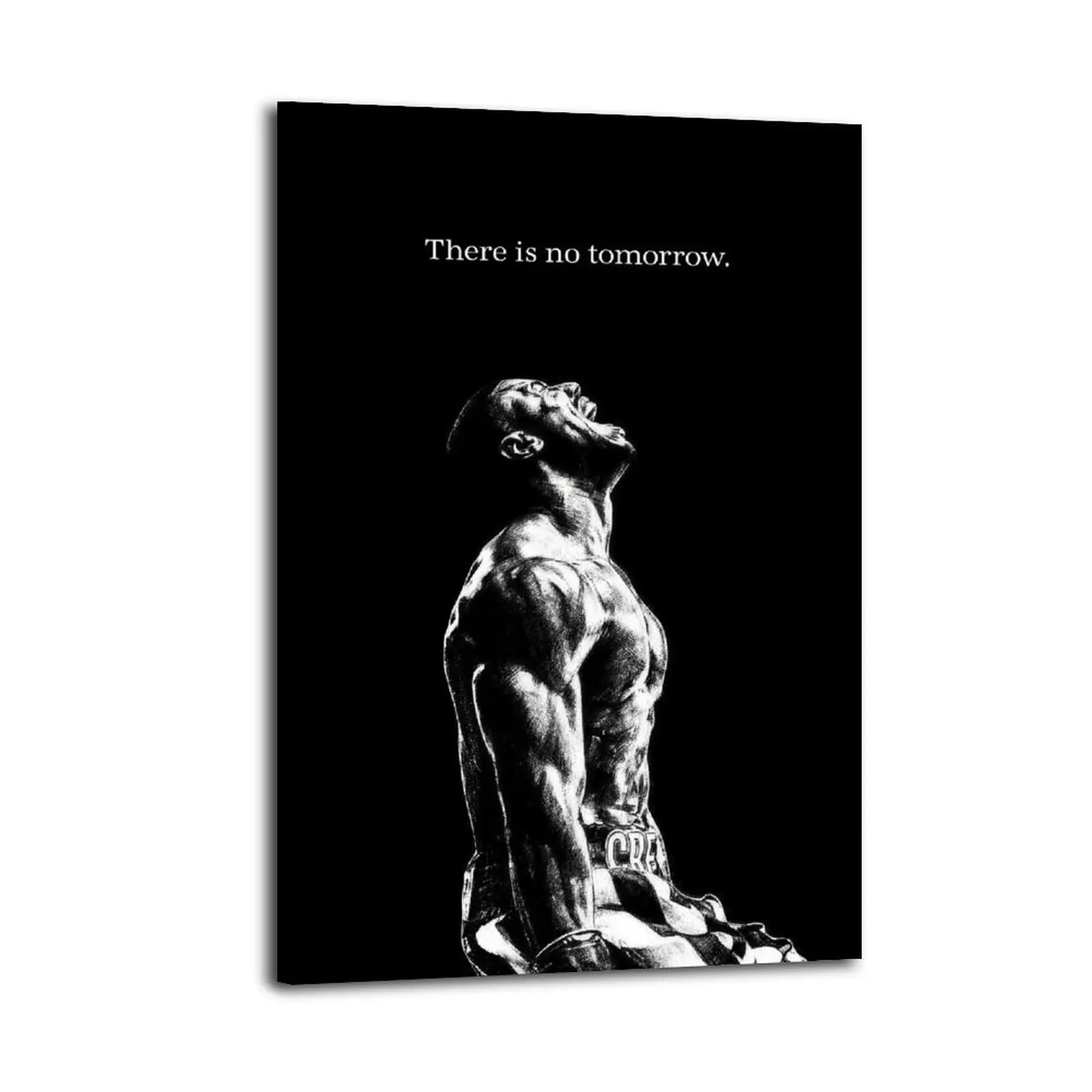 "Inspirational 'There Is No Tomorrow' Boxing Canvas Wall Art, Cartoon Art Bright Multi-Layered Print, Modern Home Decor for Living Room & Bedroom", Bright Print