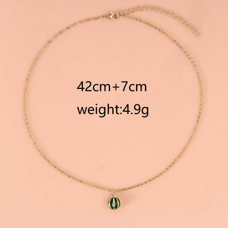 Summer Style Watermelon Pendant Necklace - Fashionably Simple, Versatile and Cute Necklace