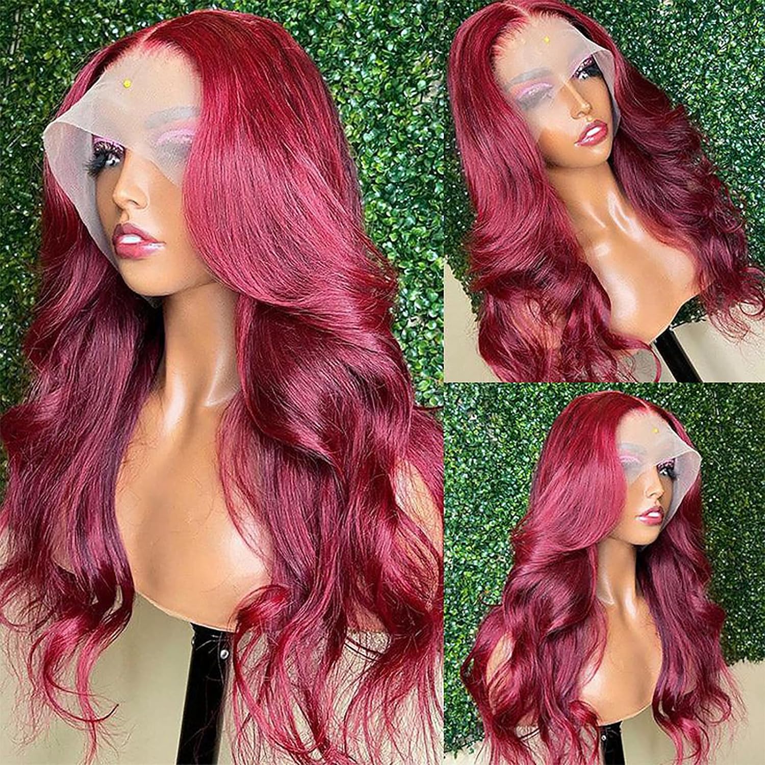 Bling Hair 99j Burgundy Lace Front Wigs Human Hair 13x6 13x4 Body Wave Lace Front Wigs Human Hair Pre Plucked Red Wig Wine Red Lace Front Wigs Human Hair Wigs for Women 180 Density