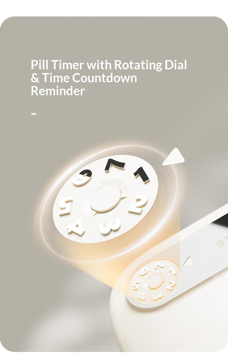 Portable pill box, mini pill box for three meals a day, mini pill container for carrying medication, pills, and health supplements