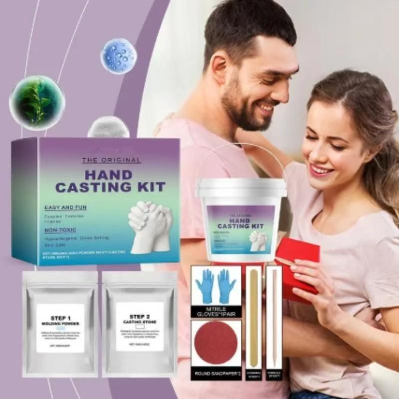 Dowmoo Hand Mold Powder DIY Kit, Clone Powder 3D Model Handprint DIY Souvenir Set, Creative Craft Supplies for Personalized Gifts