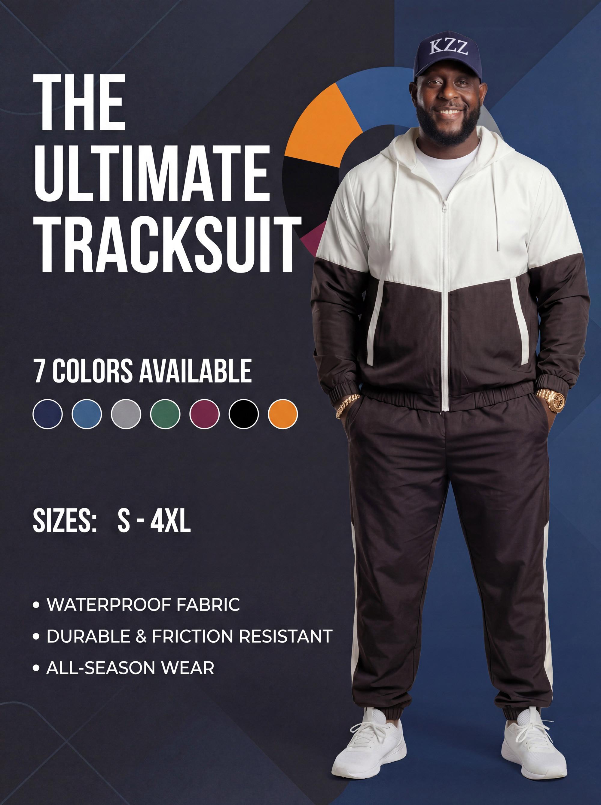 KZZ Men's Colorblock Drawstring Zip Up Hoodie & Joggers French Terry Set Casual Athletic Long Sleeve Hooded Jacket & Trousers for Fall Winter Men's Clothing for Daily Wear Summer Sportswear Indoor Outdoor Tracksuit SpringStatements