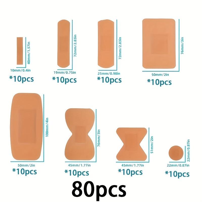 80 - Pack PE Flexible Adhesive Bandages, All - in - One Waterproof and Superbly Breathable Bandages with Cushioned Pad for Wound Care, Variety Pack with Finger & Knuckle Bandages