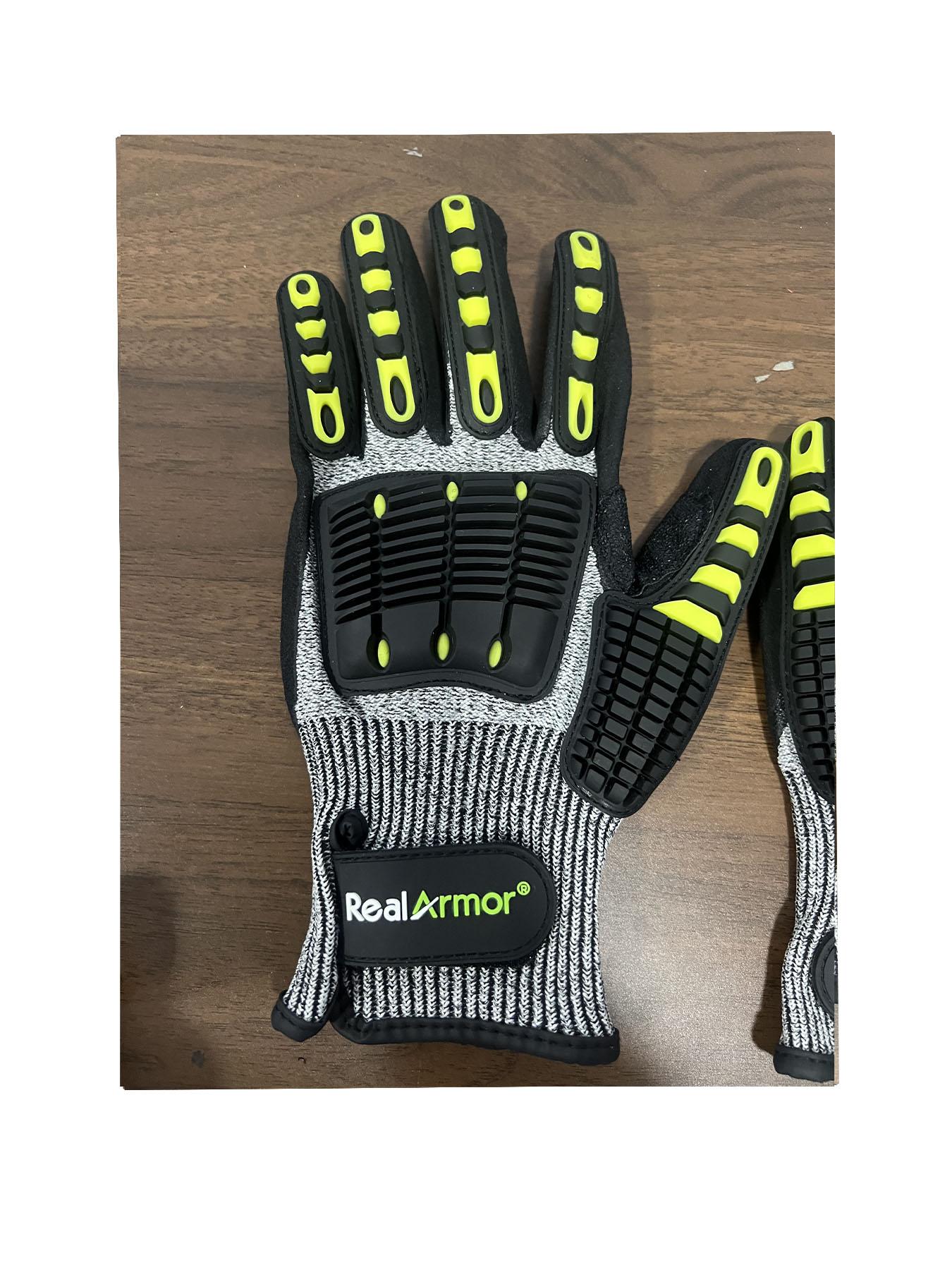Men's Cut-Resistant Anti-Slip Safety Work Gloves With Grip, Glass Handling, Construction Safety, 5-Level Impact Resistance, Tpr Palm Protection