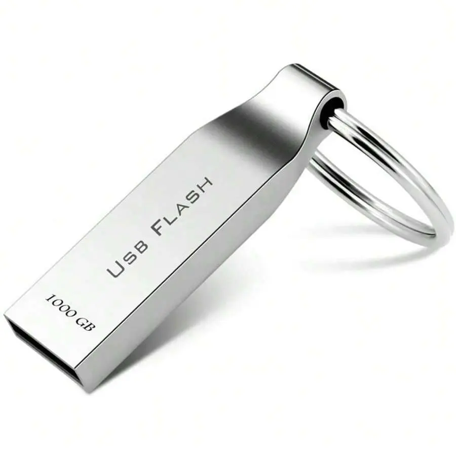 1TB Metal Portable Usb Flash Drive Metal Thumb USB Drive 1000GB With Keychain Design Computer Tablet