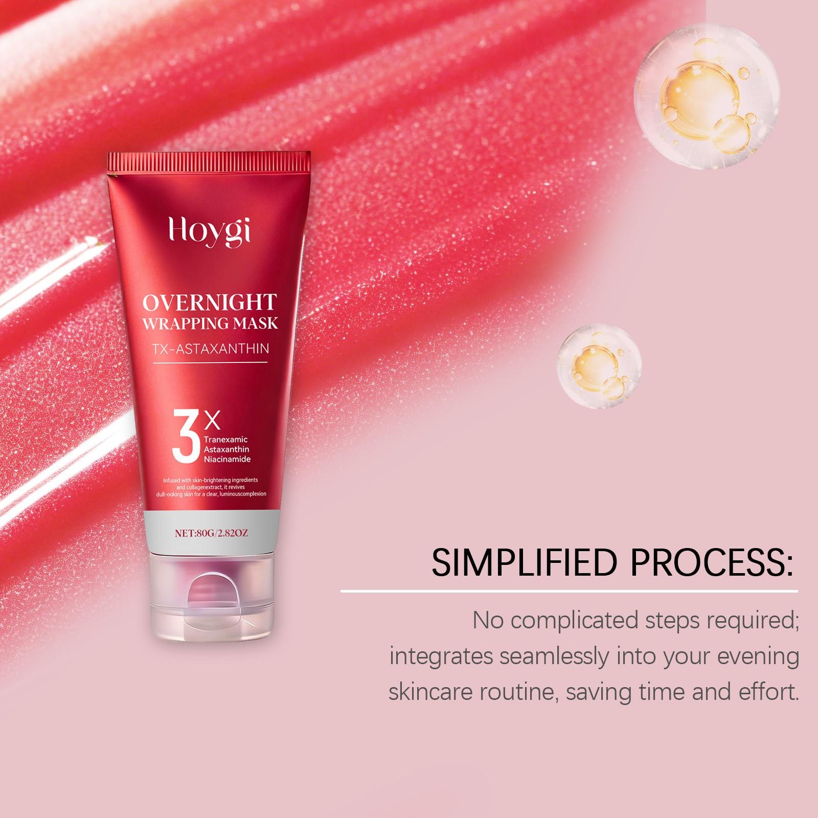 Hoygi Astaxanthin Peel off Mask (80g), Moisturizing Hydrating Face Mask, Daily Night Use, Nourishes and Refreshes Skin