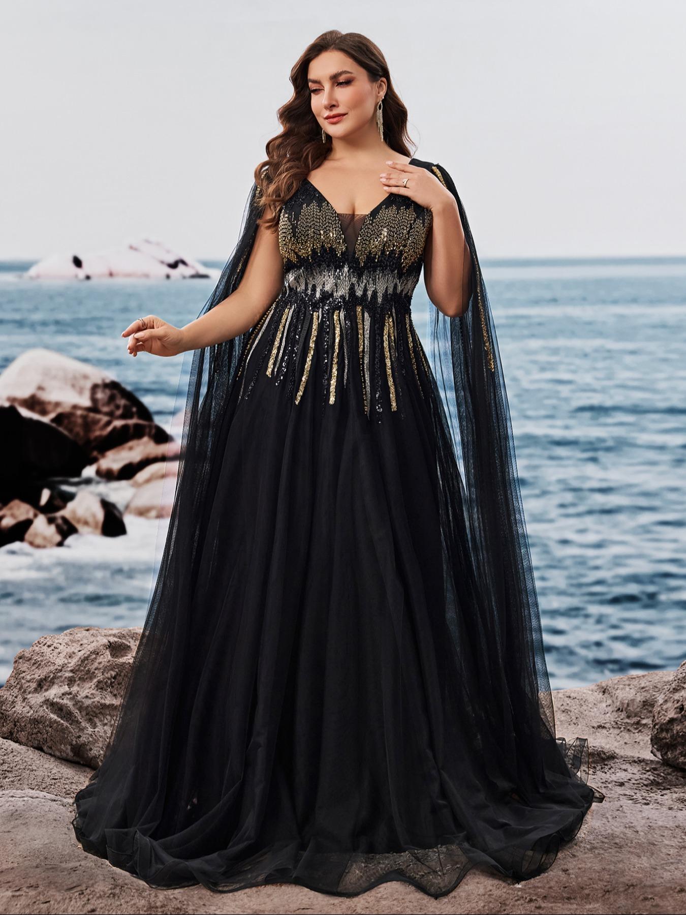 Graduation Ball Gowns For Larger Ladies Plus Size Plus Size Plus Size  Women'S V Neck Solid