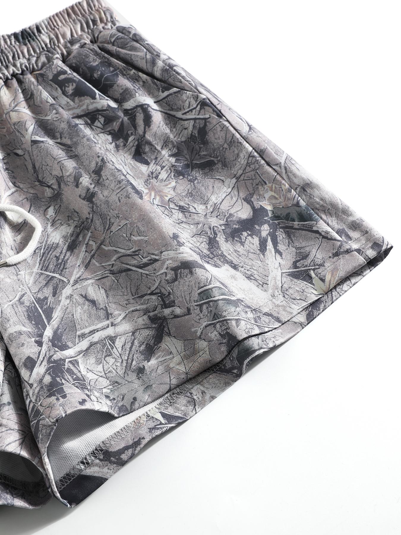 Women's Plain & Camo Print Shorts, Casual Comfy Breathable Elastic Shorts for Summer, Ladies Bottoms for Daily Wear