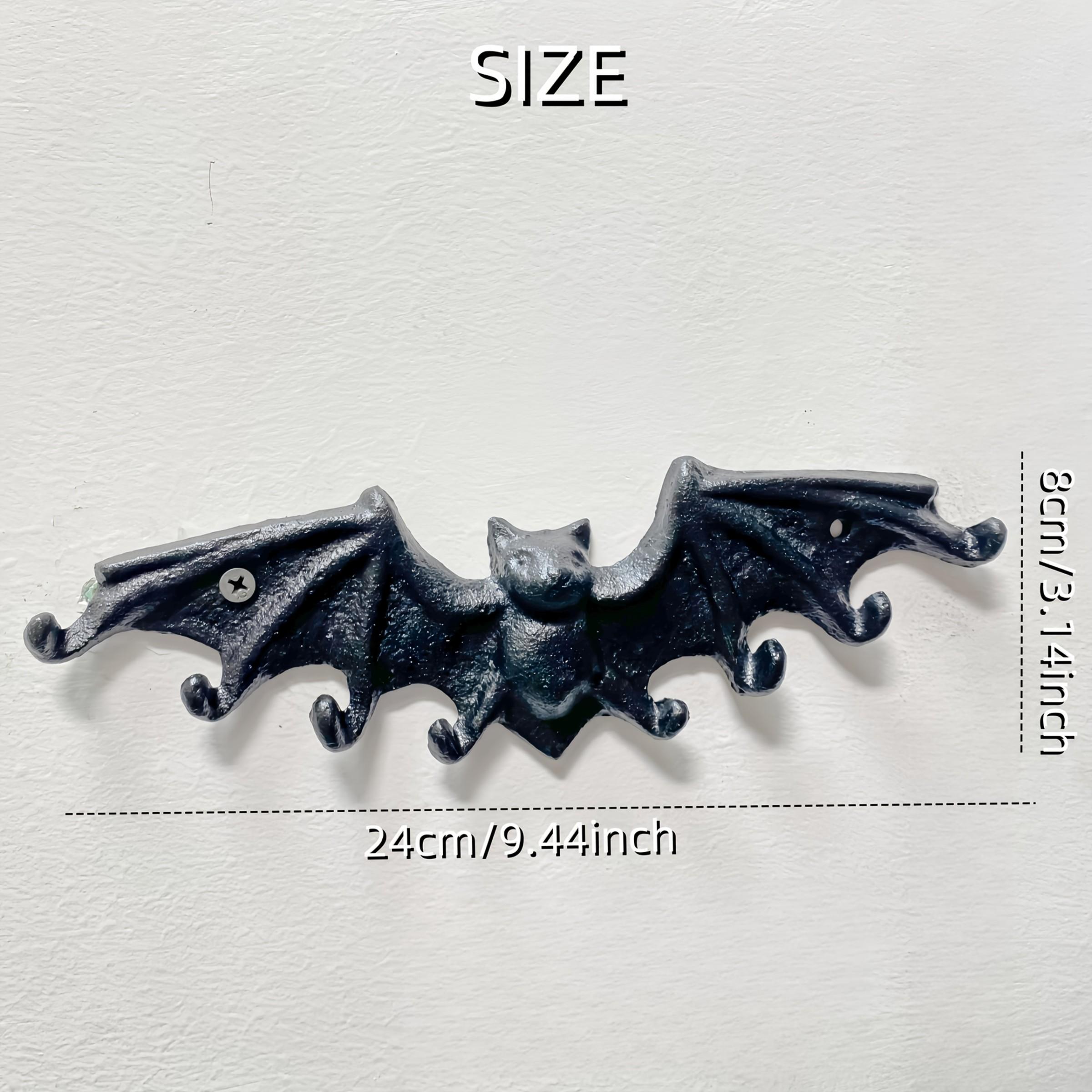Vintage Cast Iron Bat Hook, Gothic Style Key Holder, Necklace Jewelry Storage Rack, Wall Decor Hanging Hook, Home Decoration