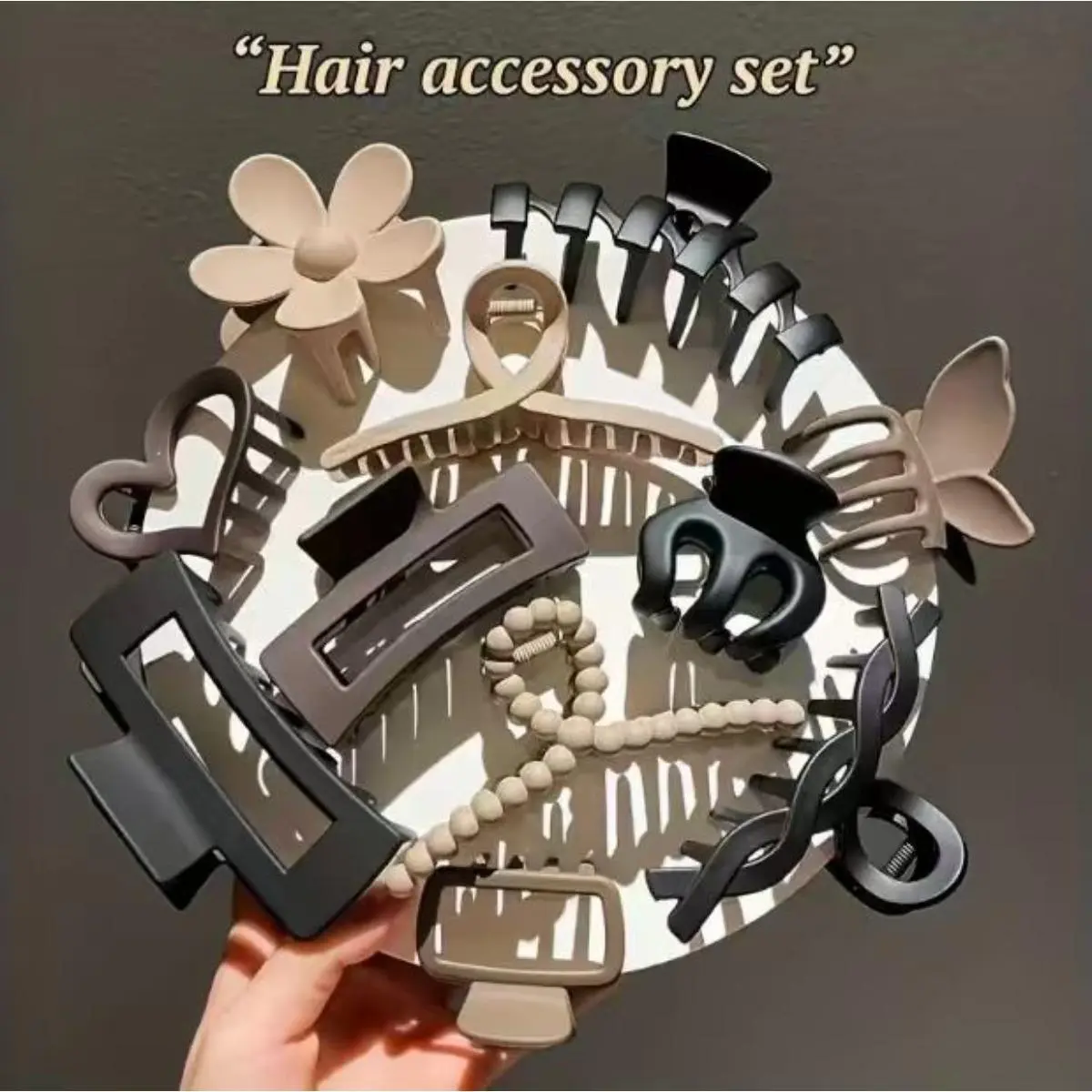 Spring and Summer Frosted Flower Hair Clip Set with Shark Grab Clips and Hairpins Stylish Headwear Accessories for Daily Wear