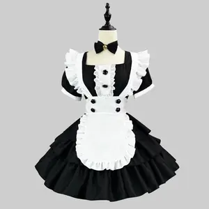 Japanese Anime Cosplay Costume High Quality Black White Maid Outfit Apron Dress Plus Size Women Sexy Lingerie Stage Uniform New