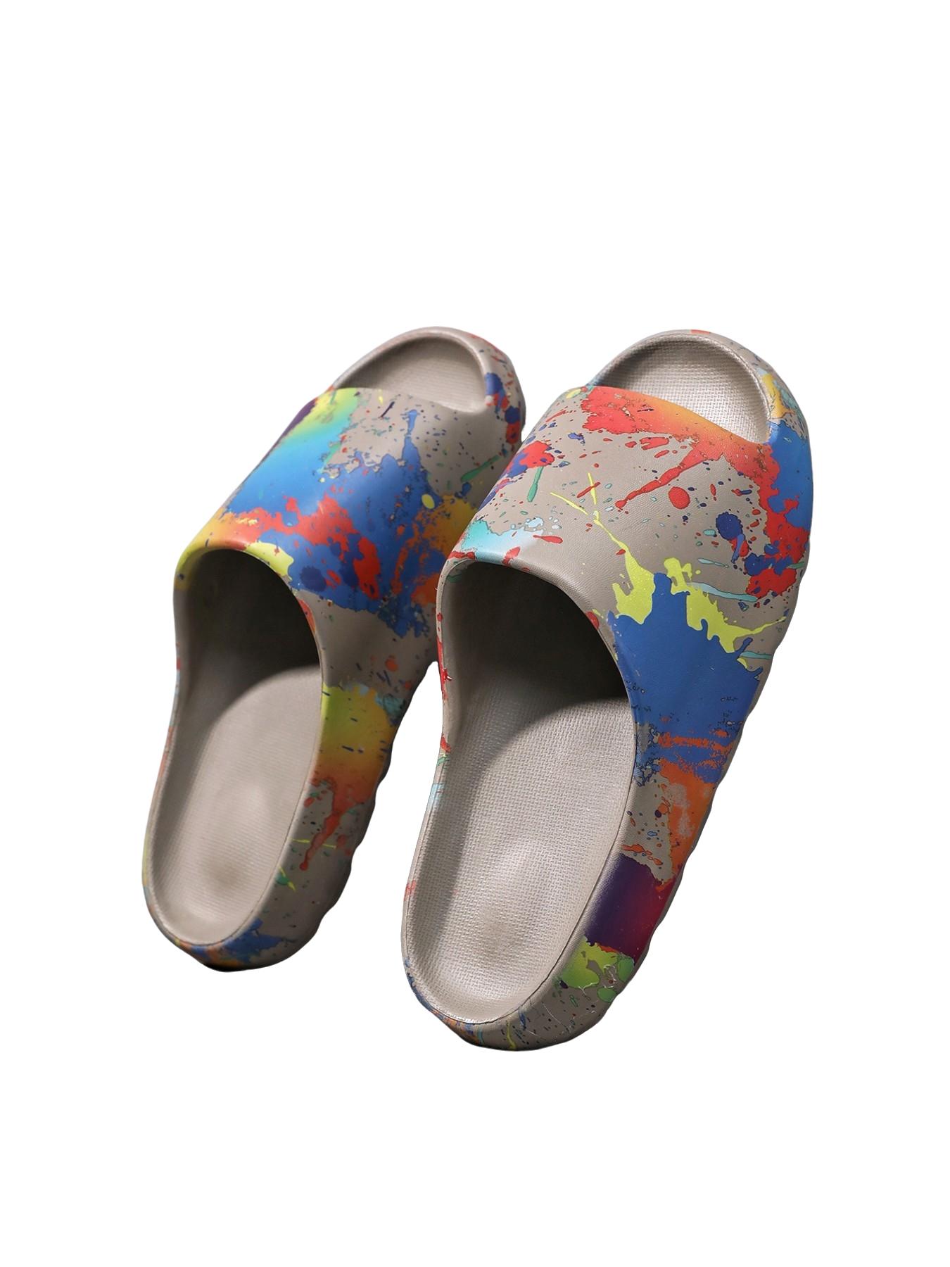 Unisex Cartoon Design Slippers, Soft Sole Comfortable Non-Slip Shoes, Summer Outdoor Wear, Couples' Versatile Trendy Footwear