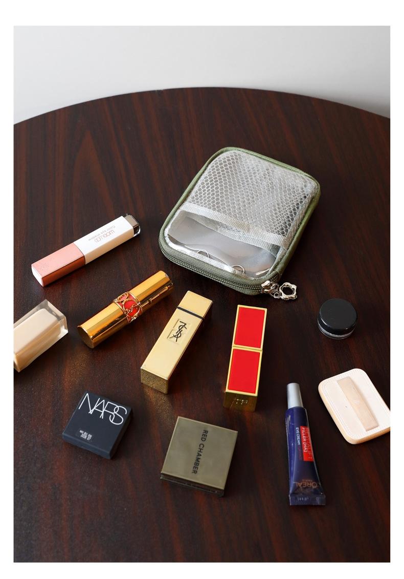 Small Clear Makeup Bag for Purse Travel Cosmetic Case Transparent Toiletry Bag with Zipper, Portable Make Up Organizer Traveling Compact Car Bag for Essentials