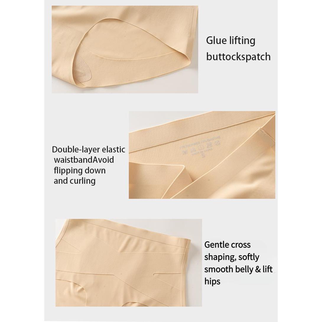 Women's High Waisted Basic Compression Briefs - Seamless 4pc/Multi-Function Normal Type Body Contouring Booty Shapewear, Tummy Control Invisible Hip-Lifting Underwear, 3/5 Pack (3 Pairs Option), S-XXL Plus Size, High Elastic Waist, Casual Wear, High Waist