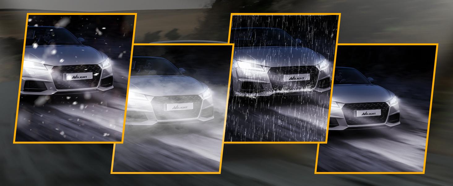 Nilight 7440 7441 7443 T20 992 W21W 6500k Xenon White LED Bulbs (Pairs) Super Bright Waterproof Headlight