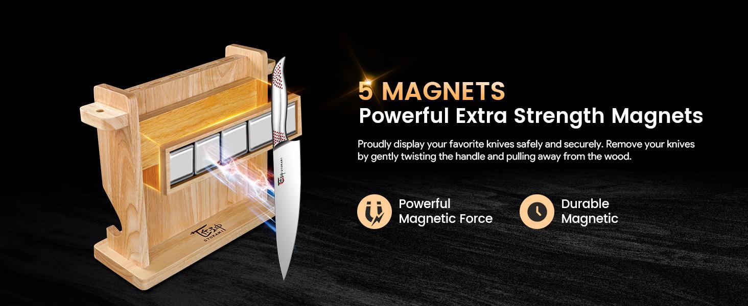 【TikTokShopSpringGlowUp】 SYOKAMI Kitchen Knife Set, 14 Pieces Japanese Style Knife Block Set with Magnetic Holder, High Carbon Stainless Steel Ultra Sharp Knives for kitchen with Ergonomic Handle and Sharpener, Black Dot, Mother's Day Gift