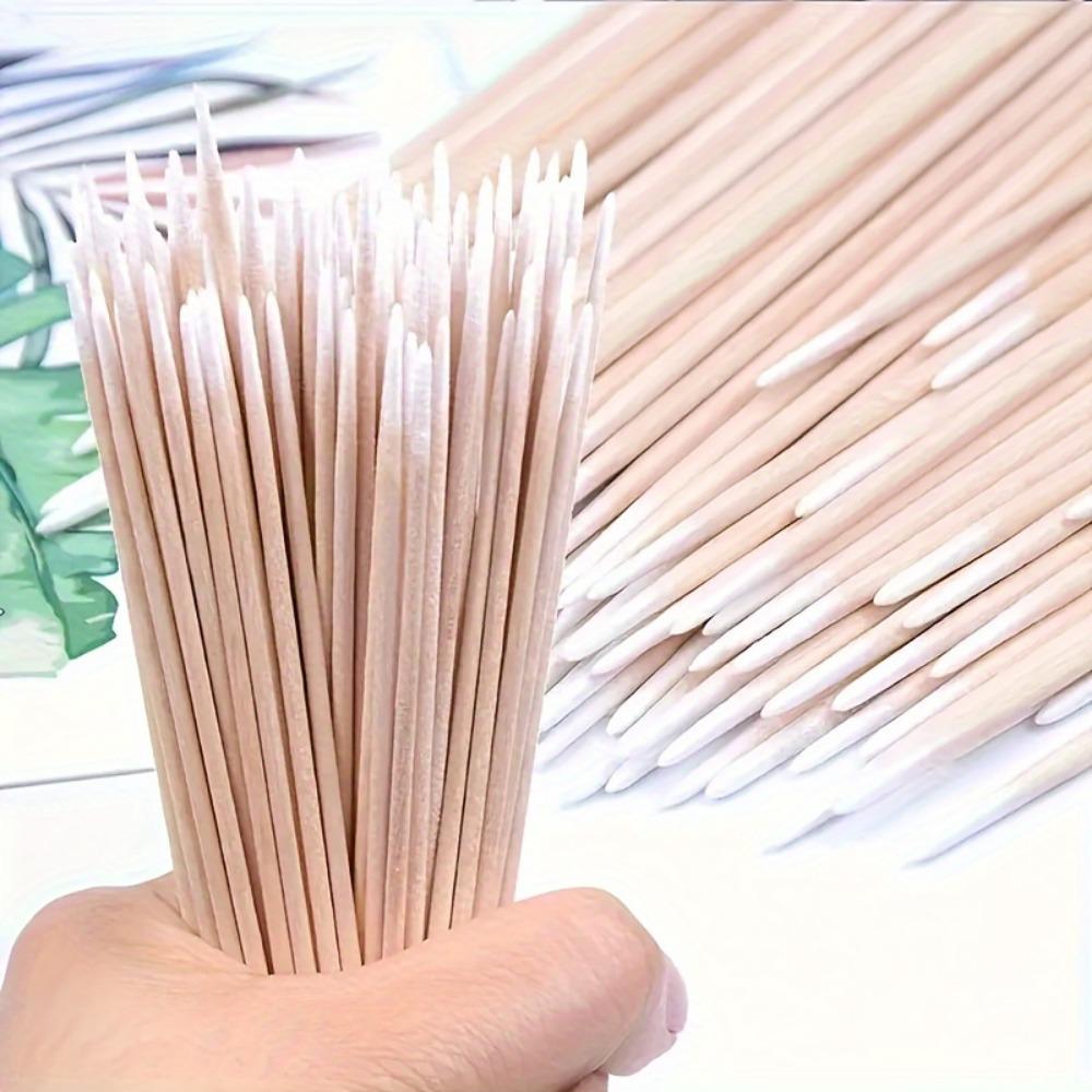300pcs Disposable Wooden Micro Bud Swabs Lint Free Eyelash Extension Glue Removing Tools Makeup Mini Brush