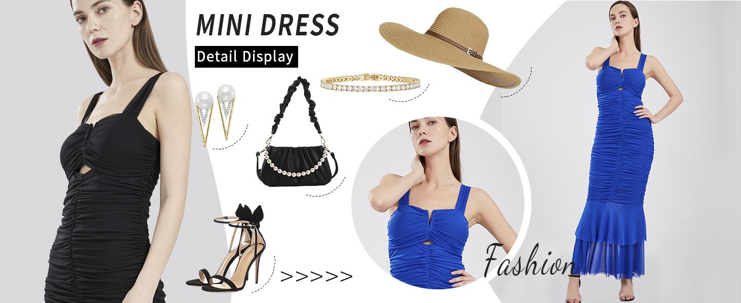 Chouyatou Womens Strenchy Ruched Bodycon Cocktail Party Dress Maxi Mermaid Corset Dress Evening Gown Chouyatou Womens Strenchy Ruched Bodycon Cocktail Party Dress Maxi Mermaid Corset Dress Evening Gown