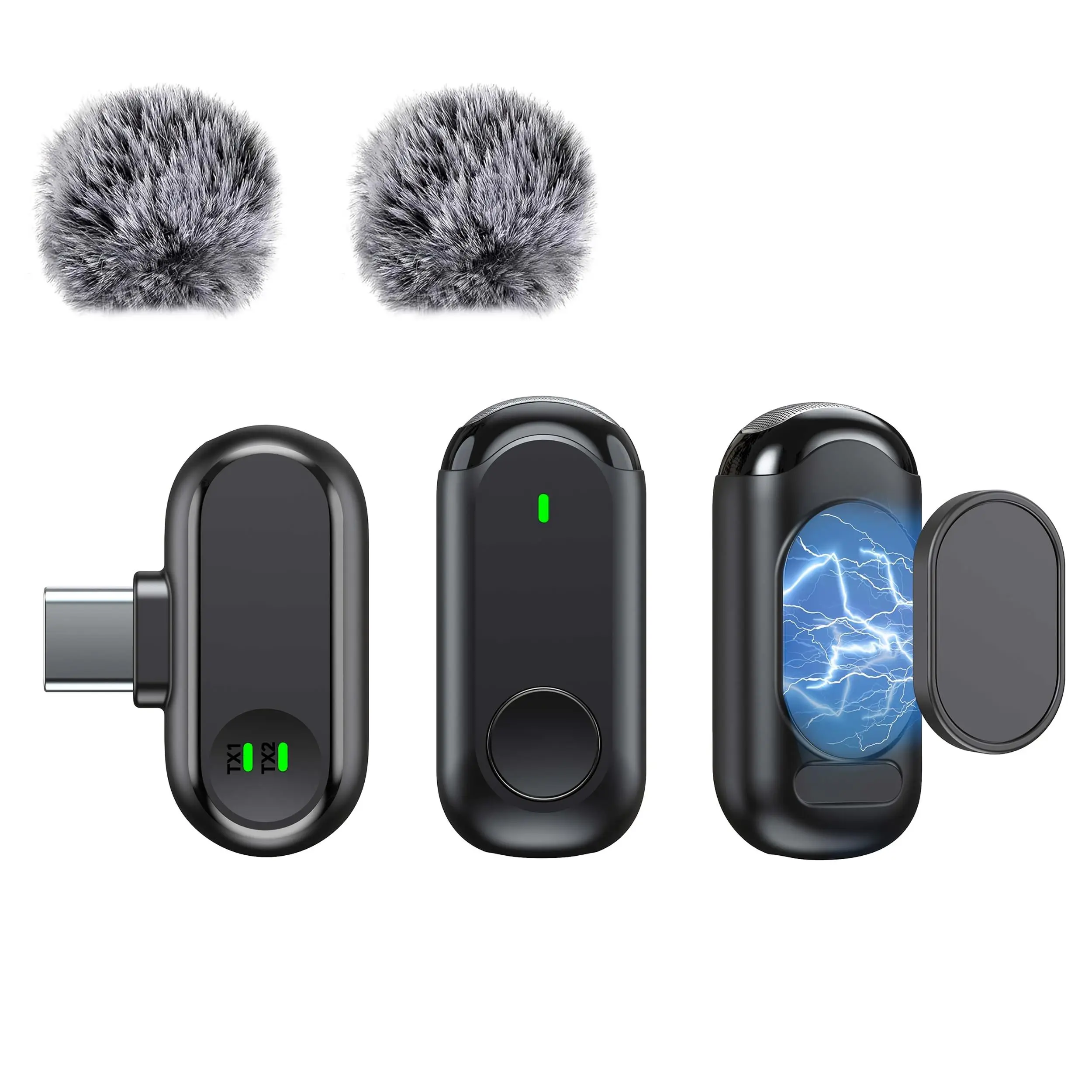 Wireless Clip-On Microphone, Smart Noise Reduction Eliminates Ambient Sound, Universal for Smartphones And Dslrs, Short Video Vlog Recording Tool, Long Battery Life, Multiple Specifications Available