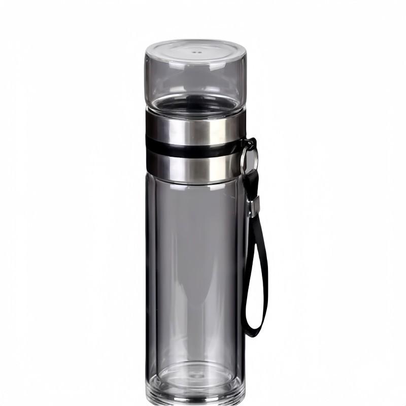 Leak-Proof Dual-Layer Glass Tea Coffee Separator Cup, Reusable Mug, Tumbler with Lid, Portable Round Design, Suitable for Hot and Cold Drinks, Dishwasher Safe