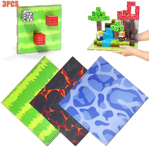 Magnetic Baseplate for Building Blocks, Pixel-Style Scene Board, Magnetic Building Base Board for Kids DIY Construction Play, Ideal Creativity, Birthday, Christmas & Easter Gift