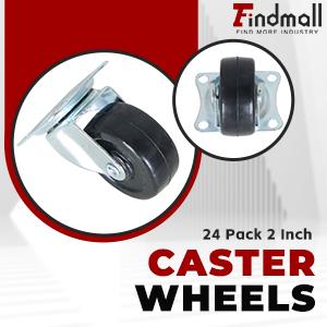TikTokShopBlackFriday findmall  Swivel Caster Wheels 24 Pack 2 Inch Rubber Base with Top Plate and Bearing