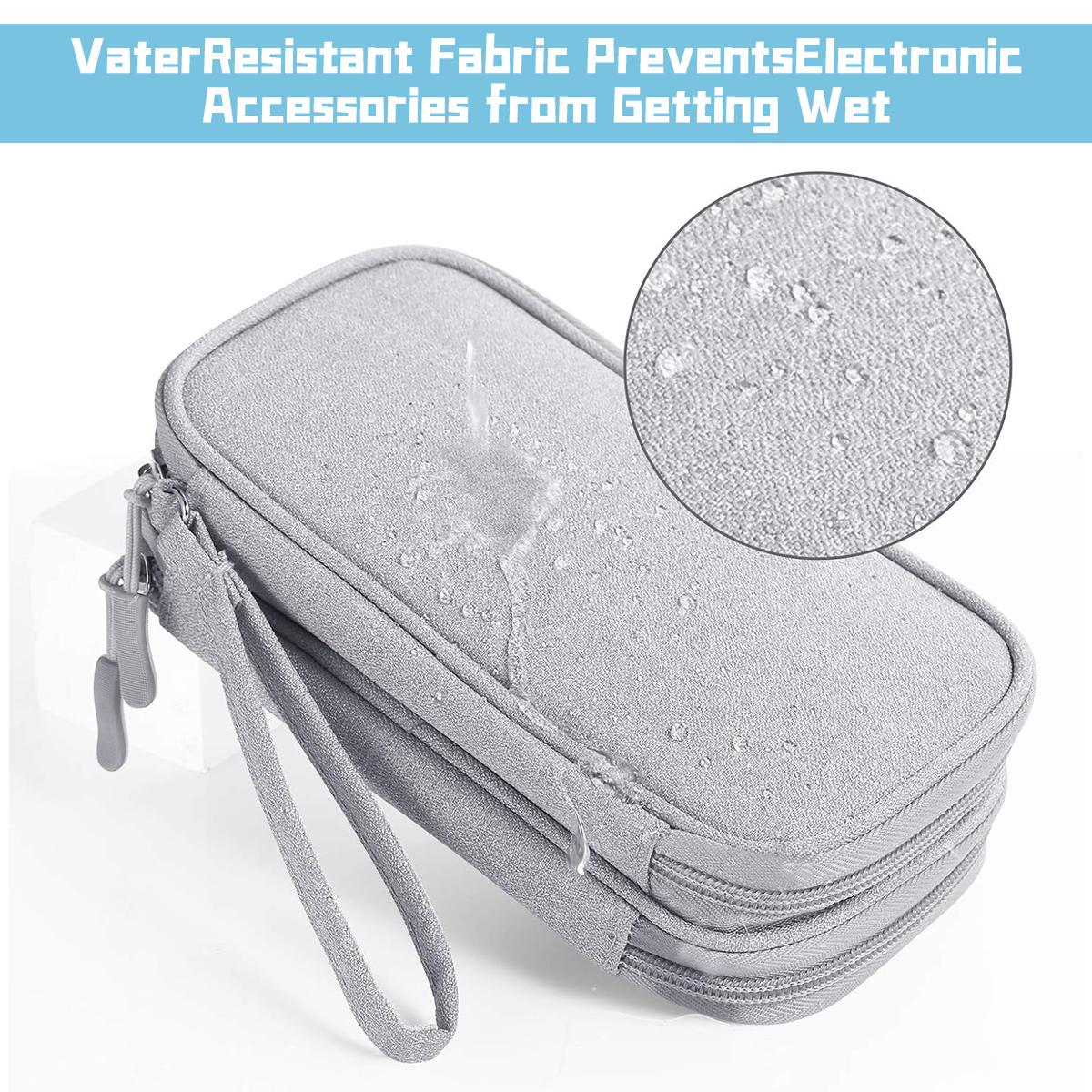 Travel Cable Organizer Pouch, Portable Double Layer Waterproof Cable Organizer, Travel Essentials Storage Pouch for Cord, Charger,Phone,Earphone, Travel Essentials