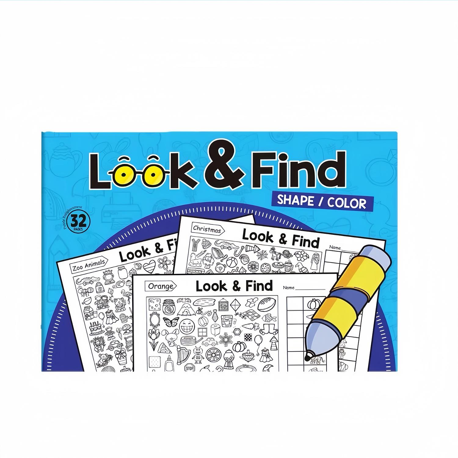 Kids' Seek-and-Find Coloring Book, Shape & Color Activity Workbook, Develop Visual Perception, Sharpen Focus and Attention