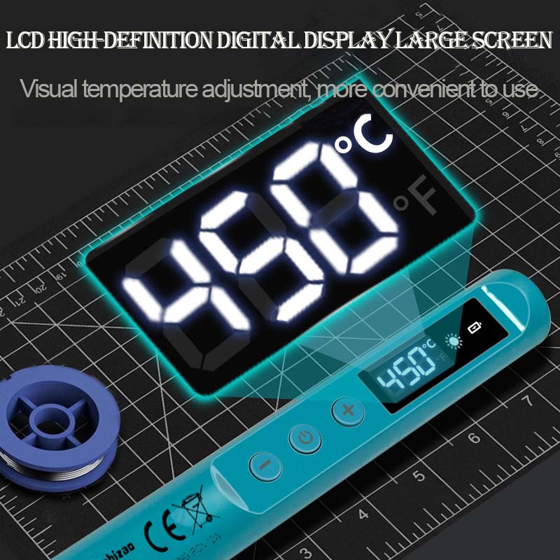 Mini Wireless Soldering Iron Kit, USB Rechargeable Portable Cordless Solder Gun, LCD Digital Display Adjustable Temperature, Home Appliance Repair