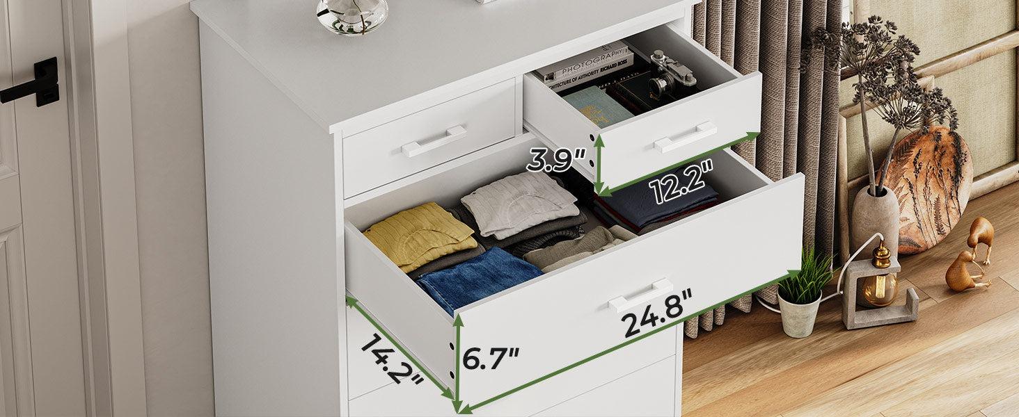 Sikaic 7 Drawers Dresser With Sturdy Base Storage Cabinet Cupboard