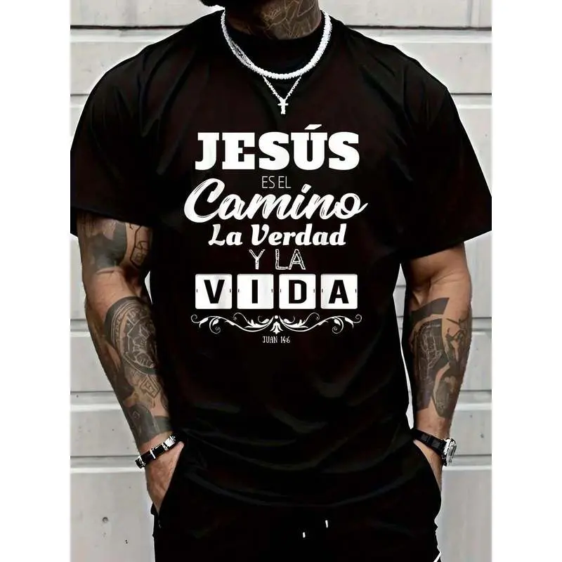 Men's Cotton Shirt Mensajes Biblicos Dios Jesus Espanol Spanish For Christians T-Shirt Graphic T Shirts
