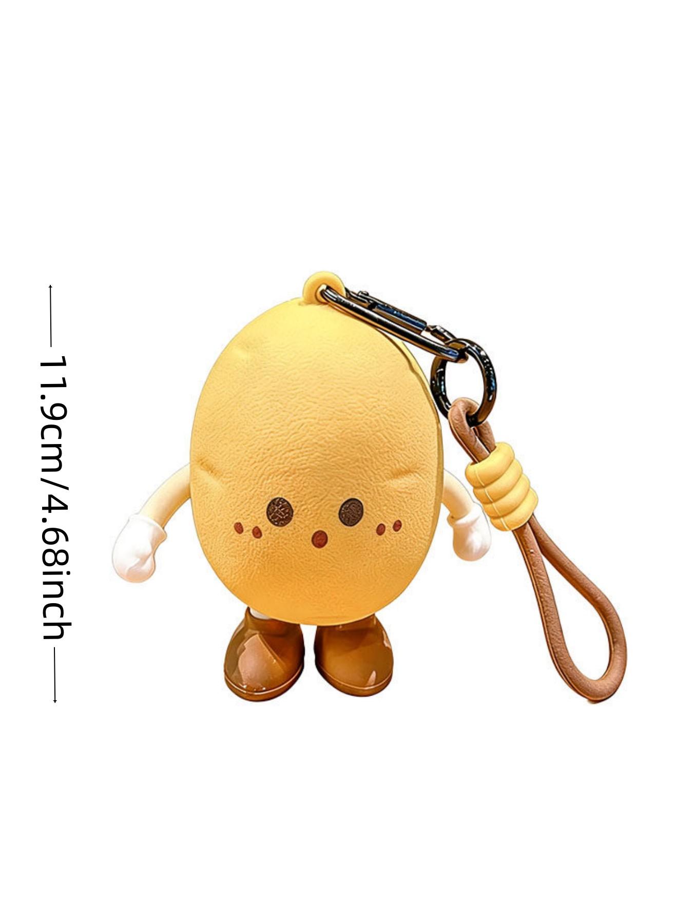 Cute Kawaii Cartoon Potato & Mushroom Mini Storage Pouch Keychain Multifunctional Zipper Coin Purse Key Ring Aesthetic Backpack Bag Charm Gift for Women Girls Kids