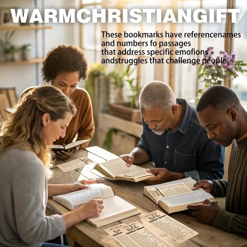 Bible Bookmarks, 20 Paper Bible Bookmarks, Church and Sunday School Supplies, Emergency Contact Numbers, Religious Gifts