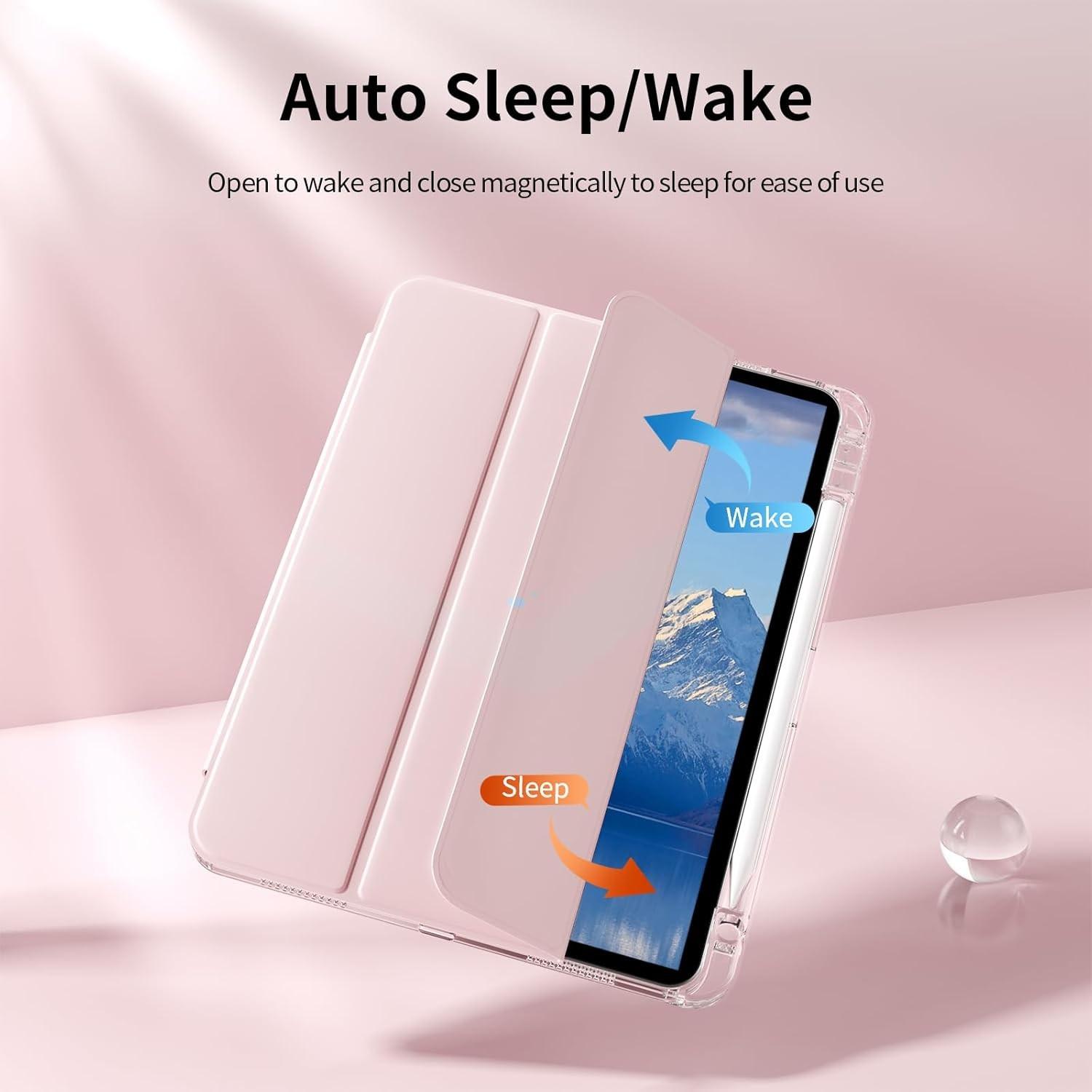 For iPad Case Compatible with A16 Models from The 11Th And 10Th Generations (2025/2022), As Well As iPad  Air M2 M3 11inch/13inch Ipads,  Ipad Pro M4 11inch/13inch， It Features a Holder for The Pencil, a Hard Clear Transparent Back Shell, a Soft TPU Shock