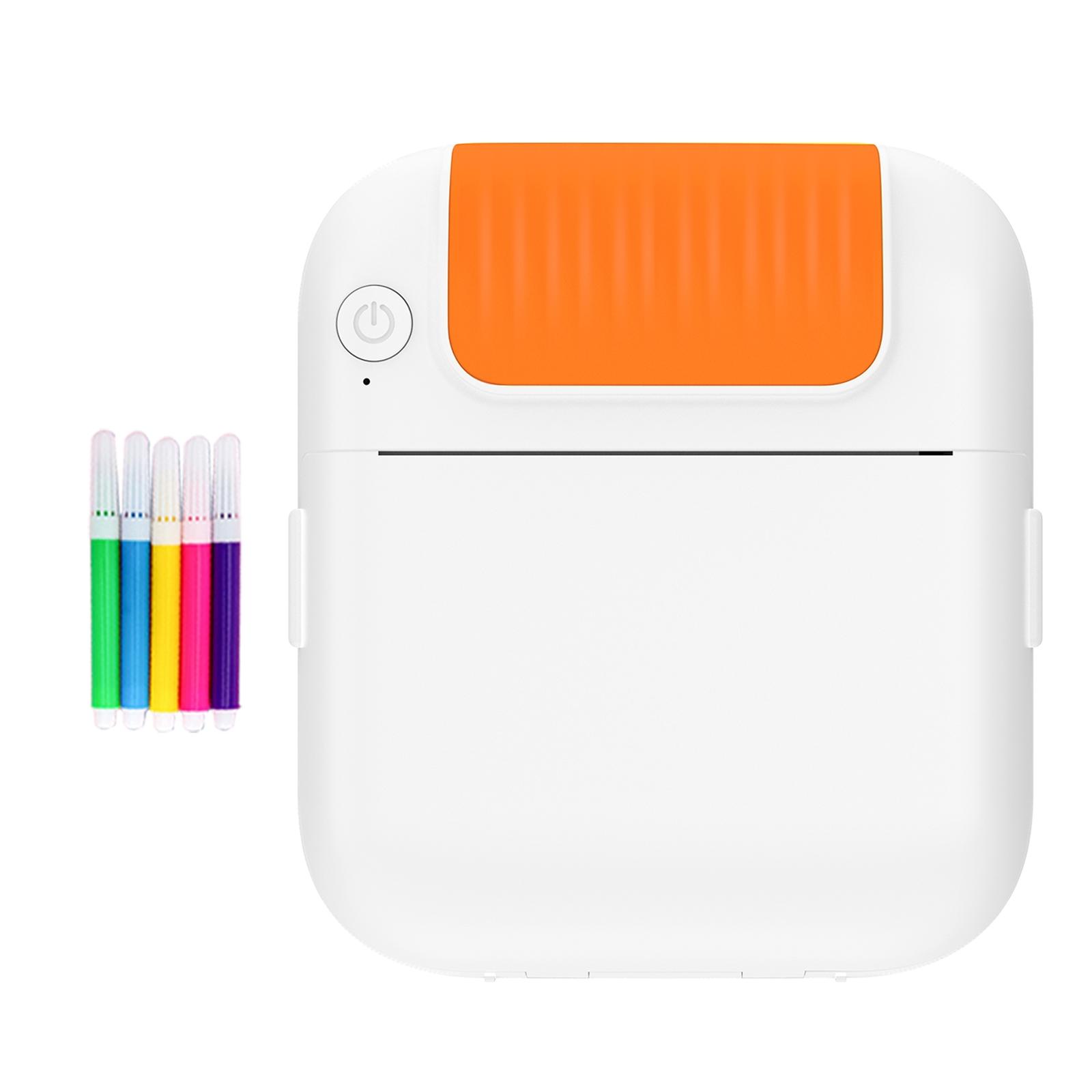 Mini Pocket Bluetooth Printer, Portable Sticker Printing Device Includes Doodle Color Markers, Perfect for Diary, DIY Scrapbooking, Travel Notes & Memo, Ideal Gift for Children Adults & Students, Excellent Kids Christmas Present