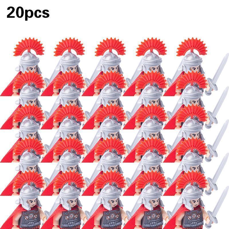 2026 new Medieval Military Sets Action Figures Building Blocks Bricks Roman Knight Spartan Soldier Helmet Sword WeaponsToys For Children