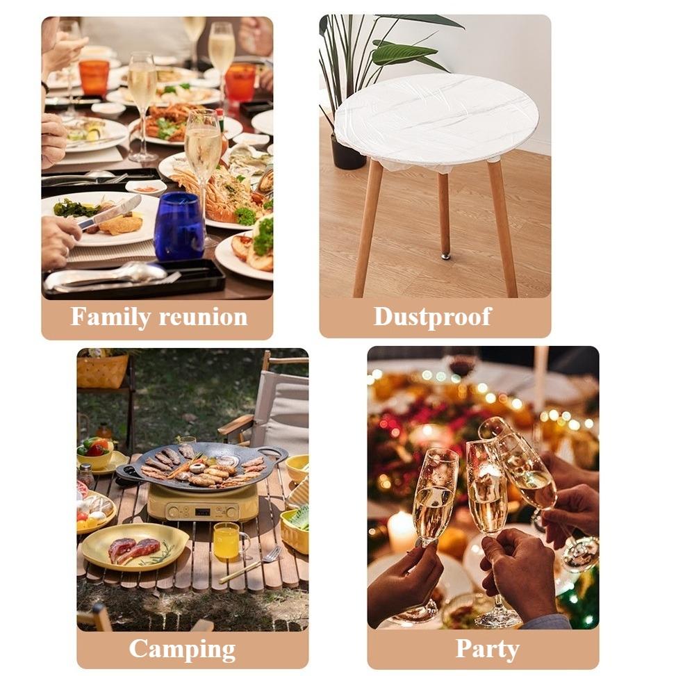 10pcs Disposable Table Covers Camping Table Cover gathered opening