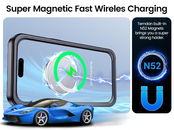 [3-in-1] Temdan Phone Case|Built in Screen Protector|Camera Lens Protector for iPhone 17/16/15/14 Pro Max/Pro/Plus/Air Case Waterproof, Shockproof, Magnetic Charging,Swimming, Snorkeling, Hiking, Riding, Boating, SummerBeach