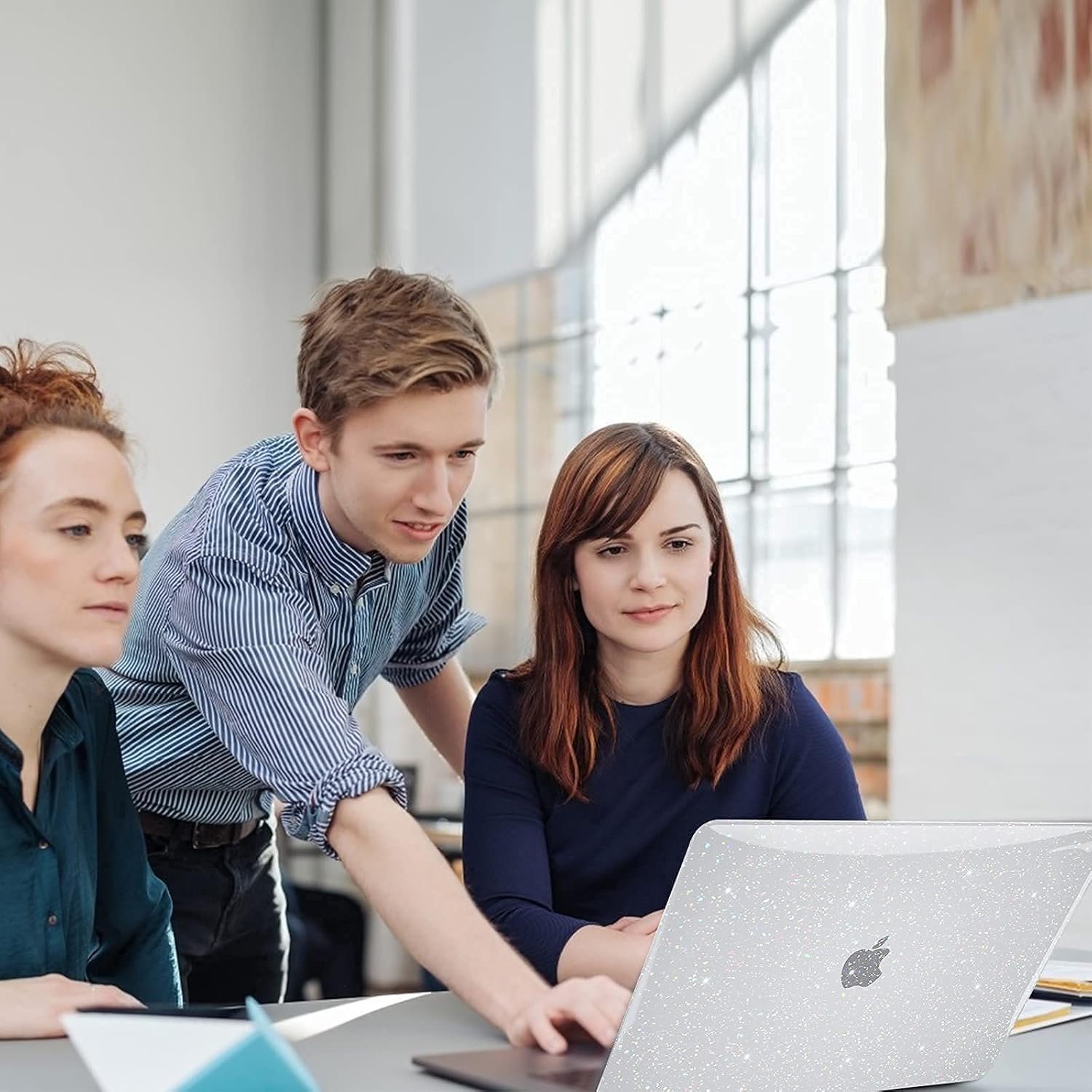 Macbook Air 13-Inch Case, Diamond Shine, Upgrade for M4 A3240 M3 A3113 M2 A2681, Transparent Hard Shell, Anti-Scratch, Lightweight, Starry Design