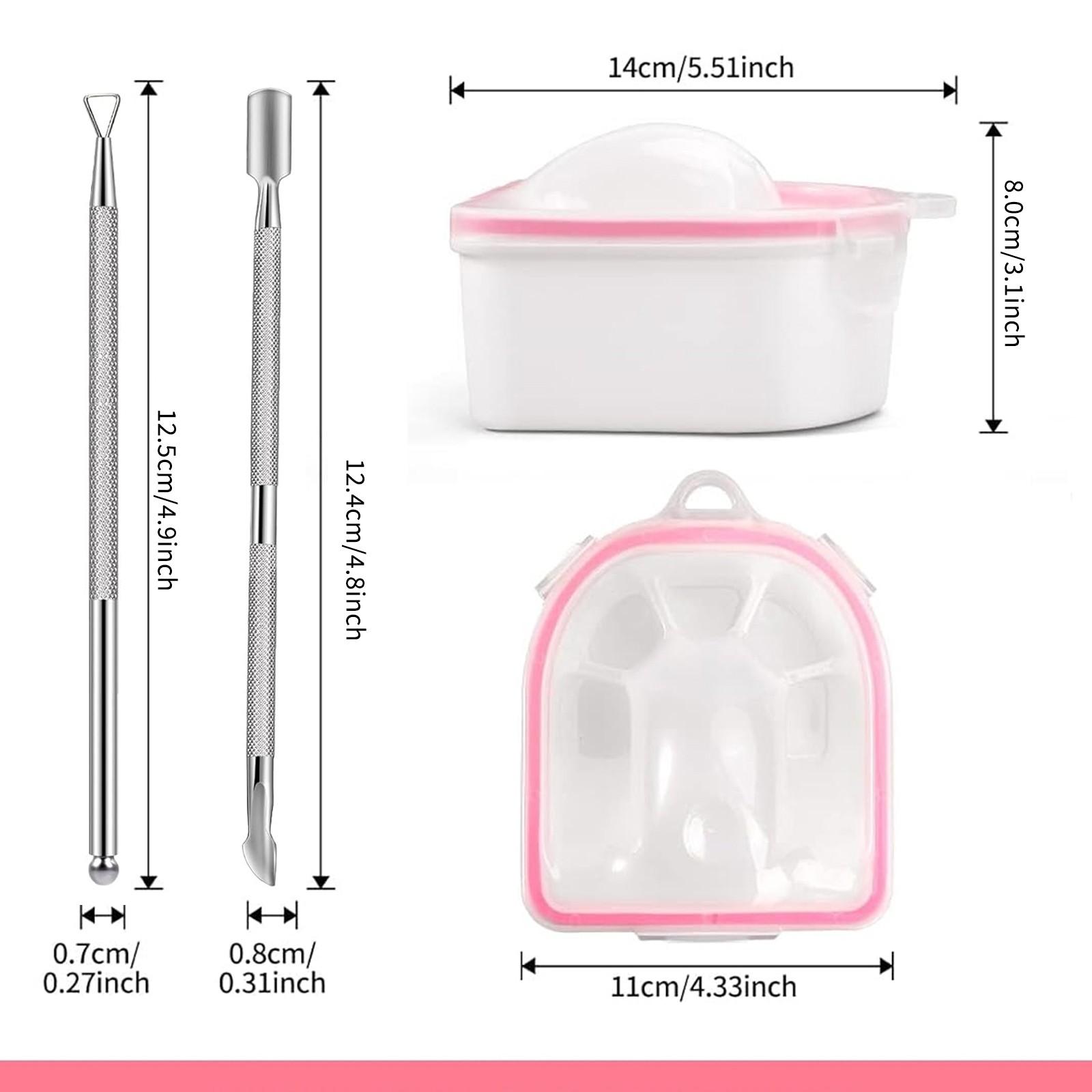 3-Piece Silicone Plastic Hand Bowl Exfoliation Set, 2-Layer Nail Art Soak Bowls, Essential Manicure Dead Skin Pusher Tool Kit