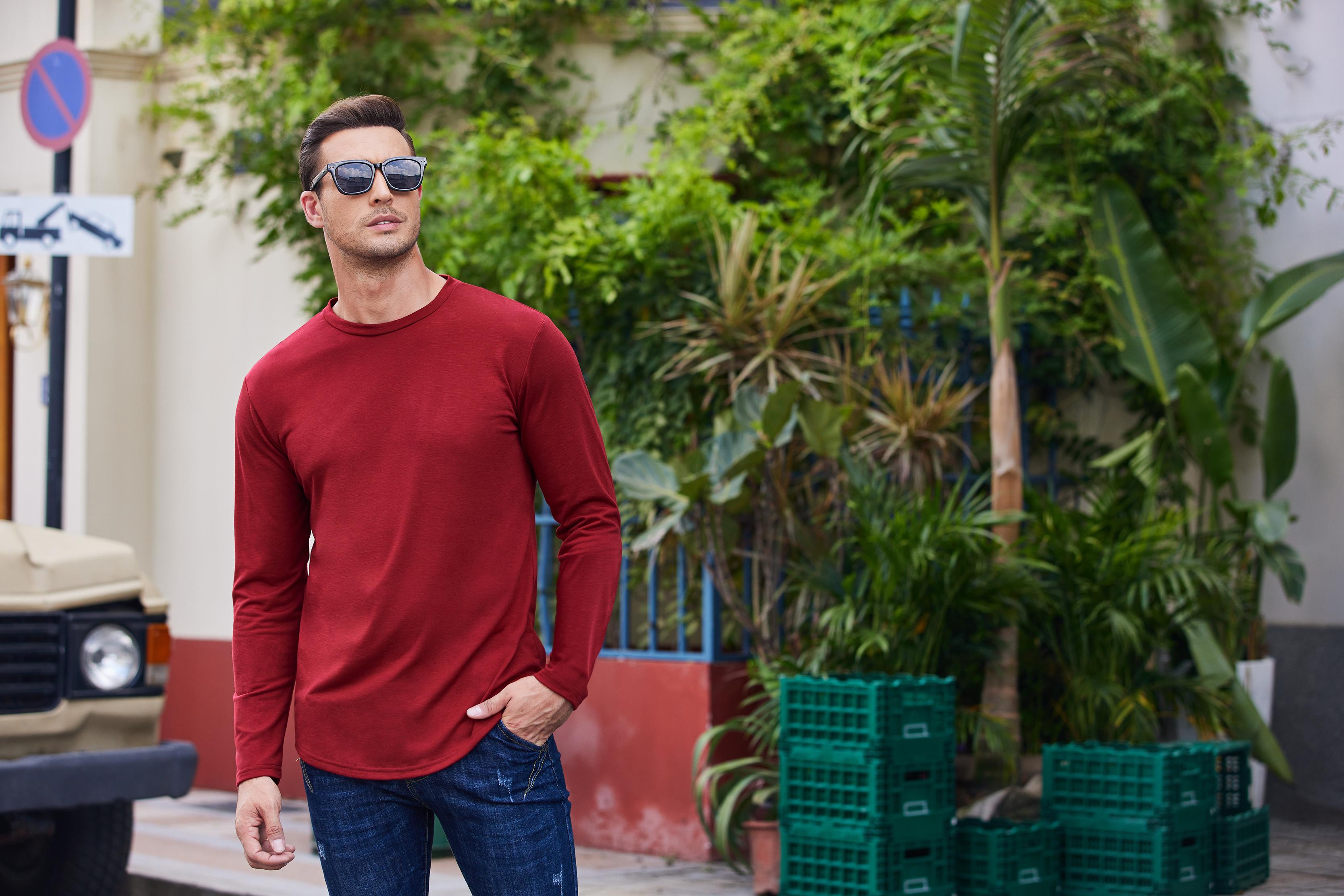 COOFANDY Men 2 Pack Muscle Fitted T Shirt Gym Workout Athletic Long Sleeves Tee COOFANDY Men 2 Pack Muscle Fitted T Shirt Gym Workout Athletic Long Sleeves Tee