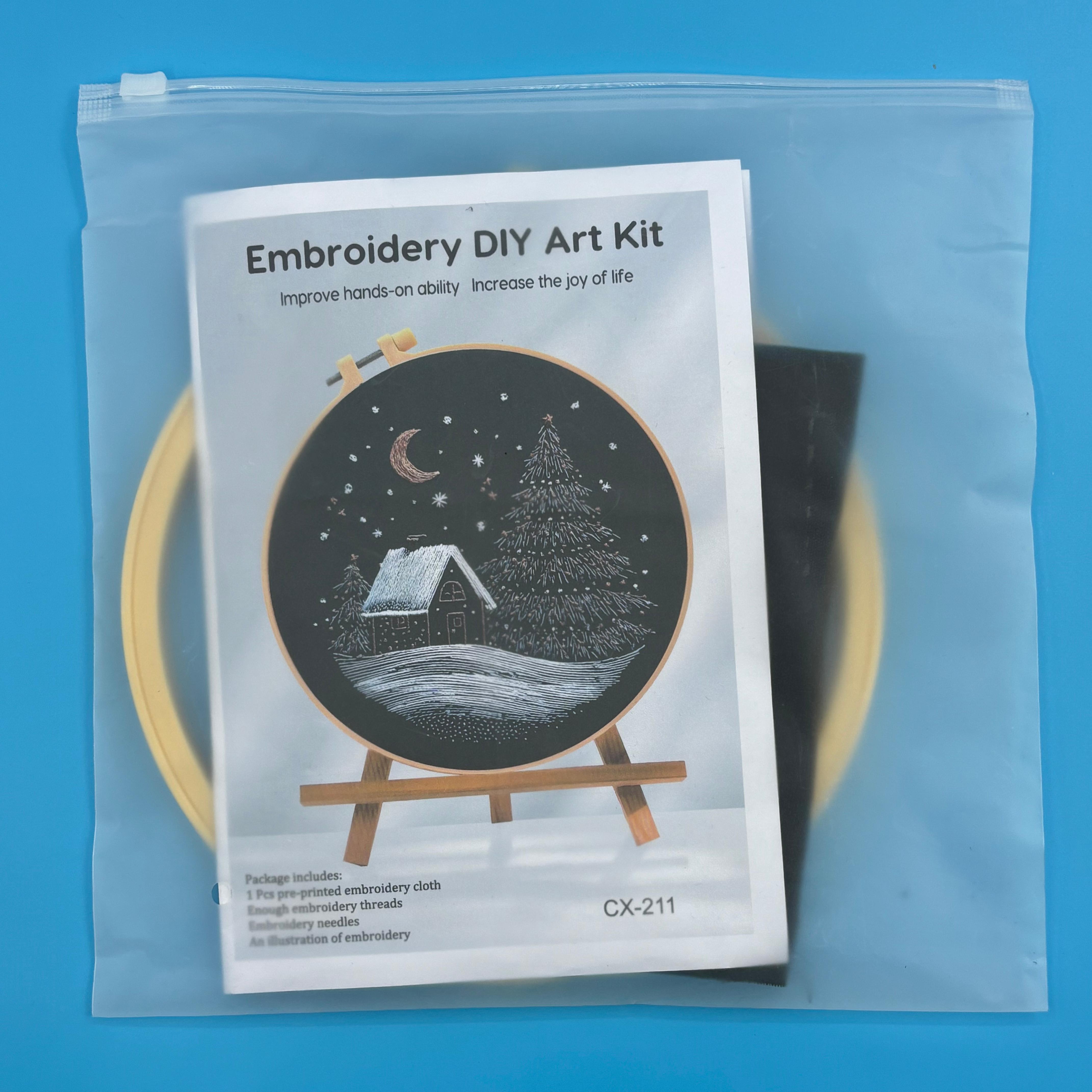 Beginner Embroidery Kit with Bird Tiger Butterfly Floral Patterns, Embroidery Craft, Colorful Cross Stitch Set for DIY Enthusiasts, Includes Printed Fabric Thread Needle