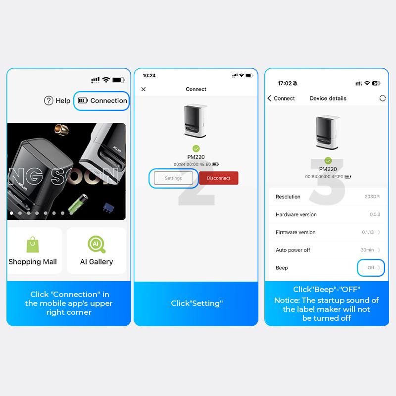 PM220 Label Printer, Bluethooth Label Printer, Portable Thermal Printer for Small Business, Logo, Clothing, Mailing, Sticker Printer for Phones & PC #SummerVibes