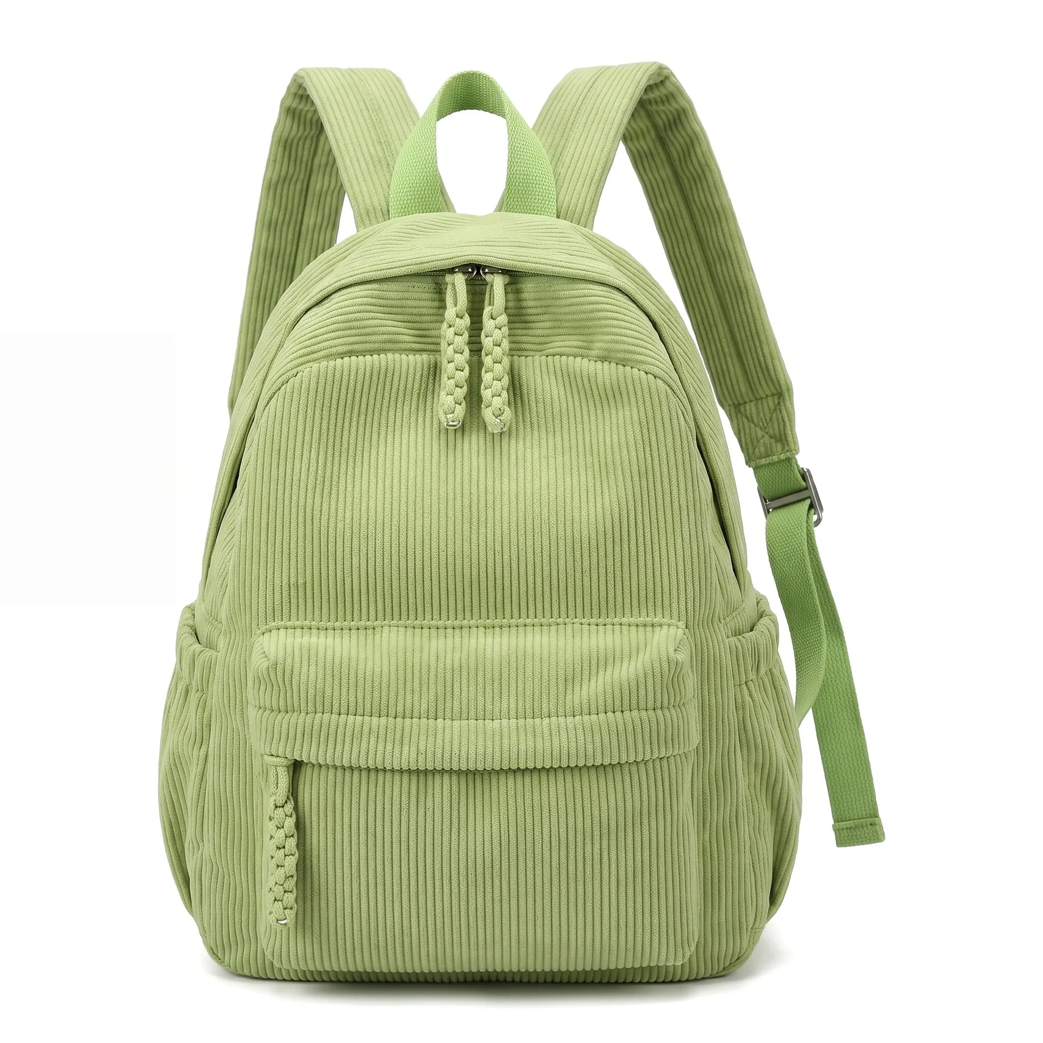 Cozy Corduroy Mini Backpack for Women Winter Casual Cute Double Shoulder Bag Fits 11 Inch Laptop Under 20L Breathable Polyester Lining Everyday Essential Travel Shopping Companion Solid Macaron Colors