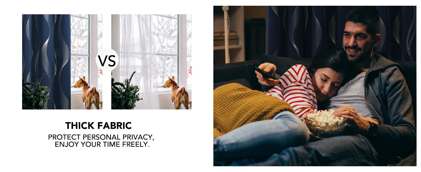 Deconovo Blackout Curtains(2 Panels, Silver Print Wave Striped Pattern) - Thermal Insulated,Soundproof Drapes with Grommet for Living Room & Bedroom Deconovo Blackout Curtains(2 Panels, Silver Print Wave Striped Pattern) - Thermal Insulated,Soundproof Drapes with Grommet for Living Room & Bedroom