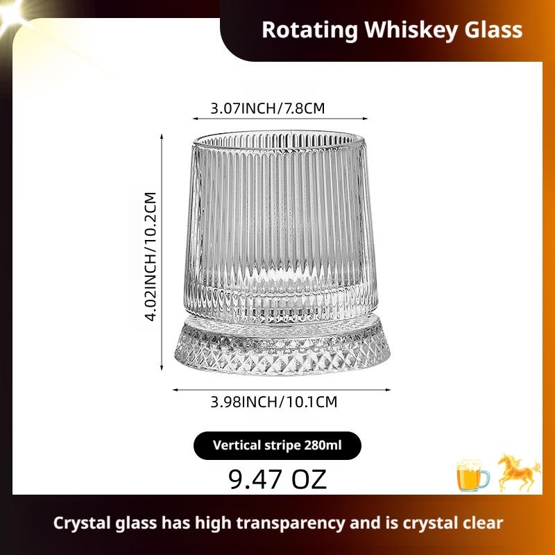 Luxury Whiskey Glass Rotating Cup, Crystal Glass Wine Cup, Home Use Beer Mug, High-End Barware, Elegant Drinkware for Special Occasions