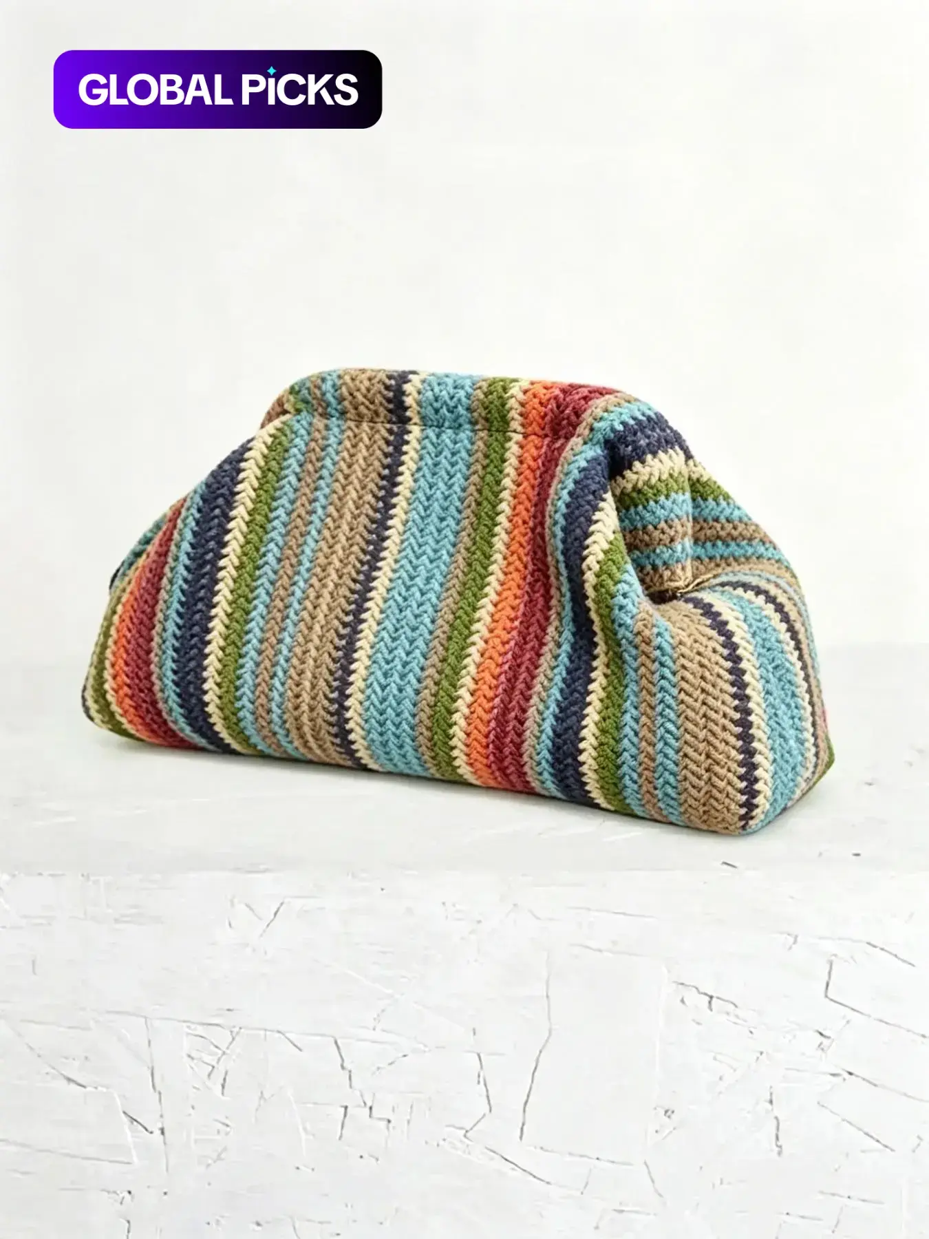 Elegant and soft retro practical texture striped cloud bag, fresh artistic style, niche design, fashionable polka dot handbag, woven grass color suitable for beach vacations, daily commuting, and friend gatherings