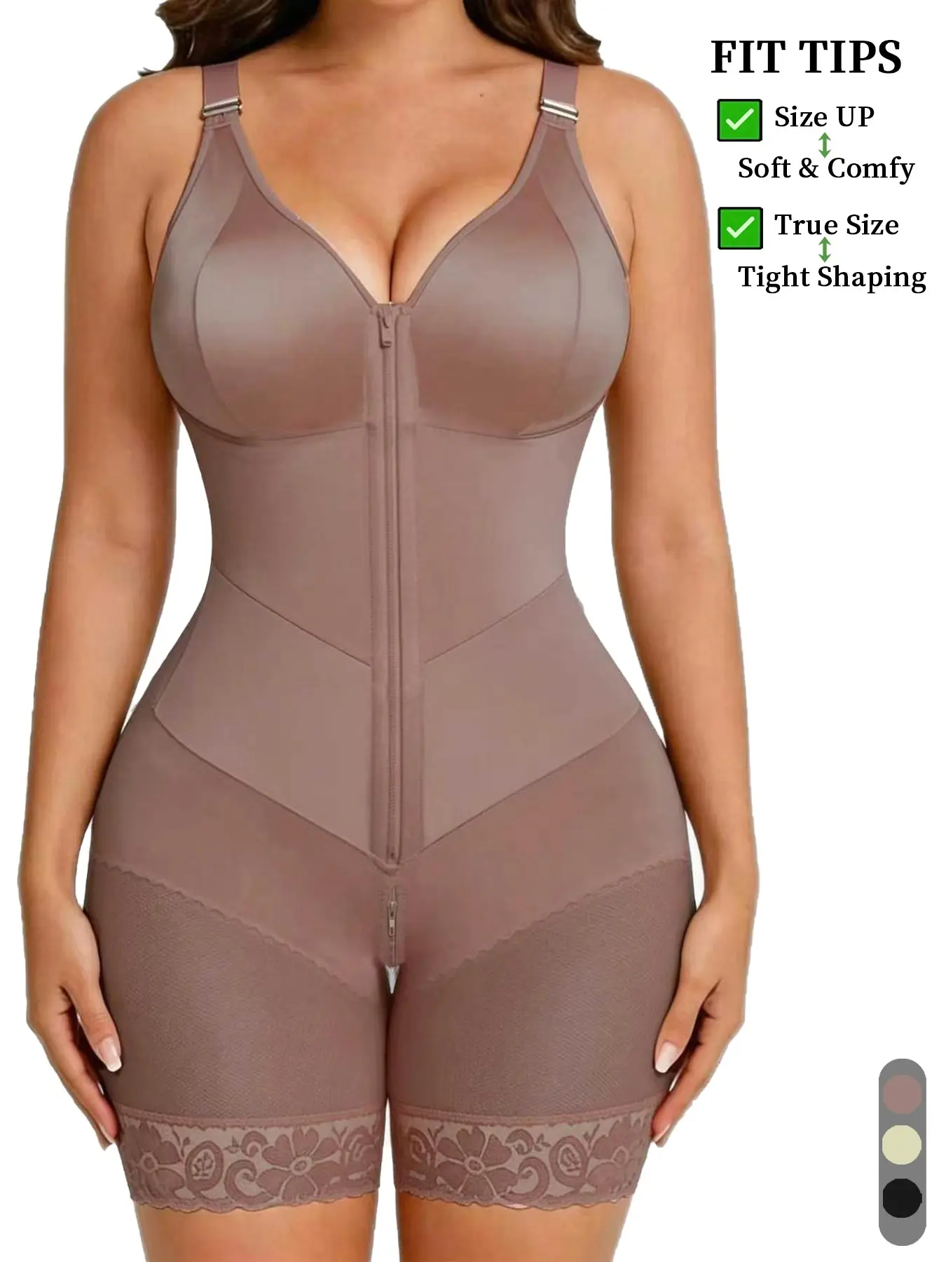 Women's Shapewear Bodysuit, Underwear, Built in Shaper, Faja Perfect Shaper, Faja Moldeadora, Waist Cinching, Butt Lifting and Fit Design, V-Neck Soft Skin-Friendly, Adjustable Straps, Daily Wear, Everyday, Elastic Shapewear Bodysuit, Fajas Shapewear