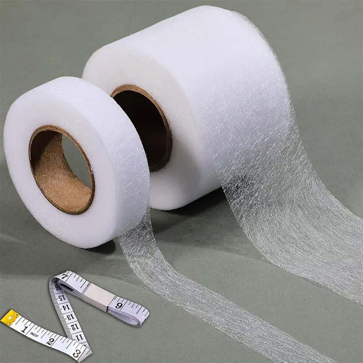 Dual-Sided Adhesive Binding Tape, Double Sided Adhesive, Iron-On Seams for Sewing DIY Patchwork, Durable Polyester Fabric, Ideal for Clothing Edges