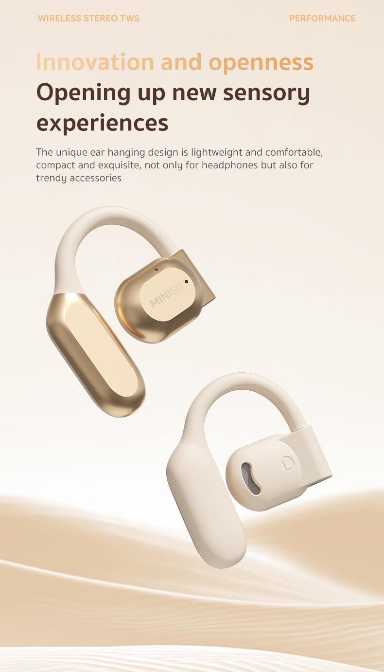 MINISO X38 Wireless On-ear Design Earphone for Summer, Noise Cancelling Headphone with Digital Display, Bluetooth-compatible Headphone for Running, Gym, Workout, Sports